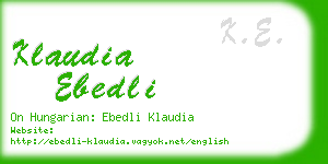 klaudia ebedli business card